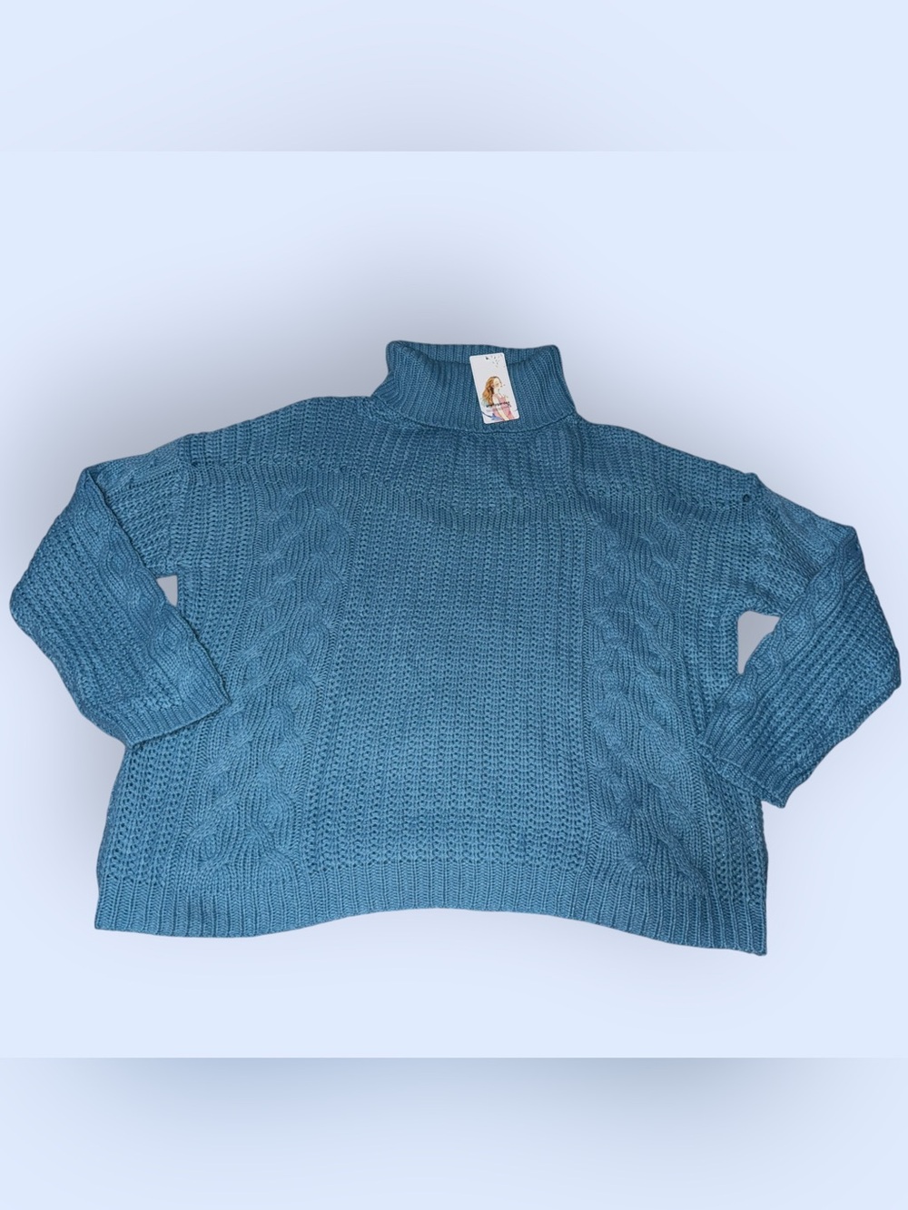 PrettyGarden Turtleneck Cable Knit Sweater